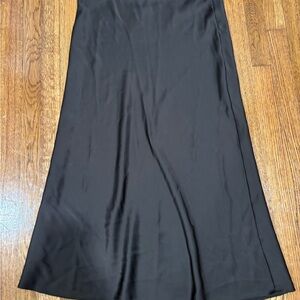 Zara Black Satin Maxi Skirt